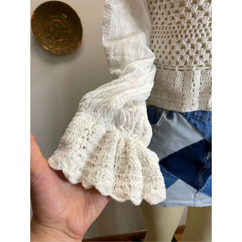 Free People - Megan Crochet Top Ivory